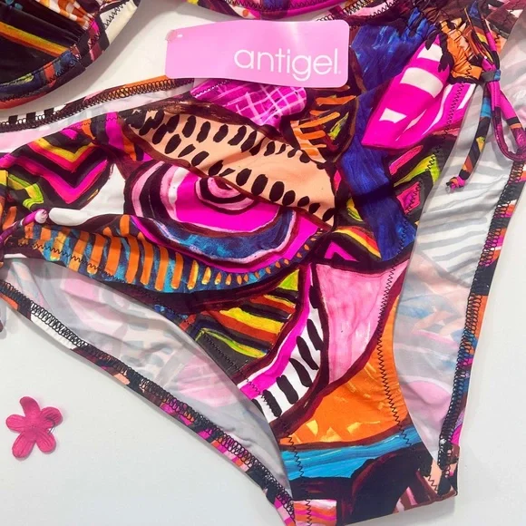 Antigel Women’s Multicolor Abstract Print Bikini Set, 34G/Large NWT - Picture 2 of 6